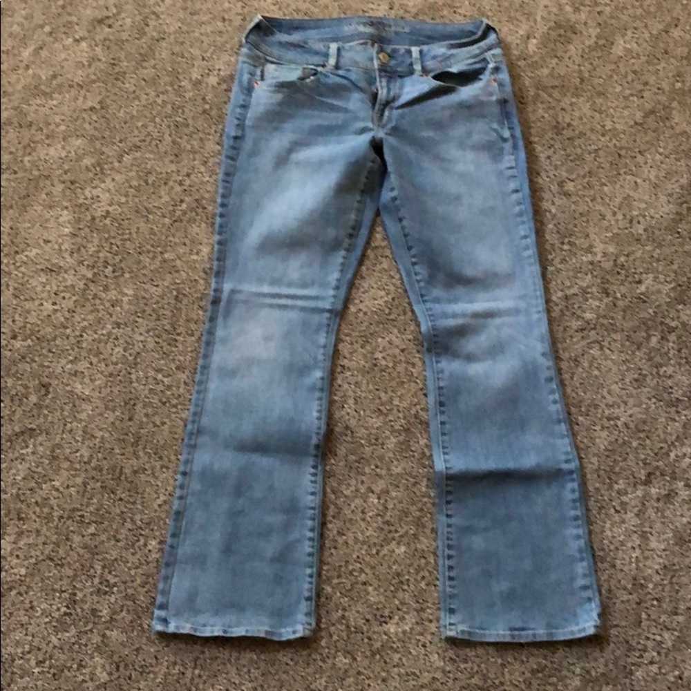 American Eagle women’s Kick Boot stretch jeans.